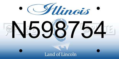 N598754 Illinois License Plate