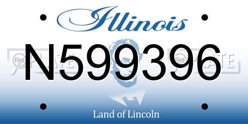 N599396 Illinois License Plate