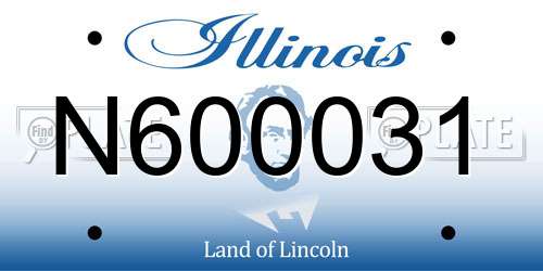 N600031 Illinois License Plate