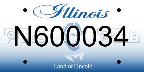 N600034 Illinois License Plate