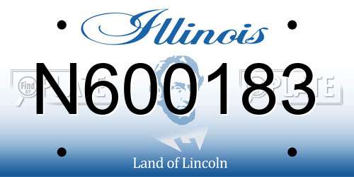 N600183 Illinois License Plate