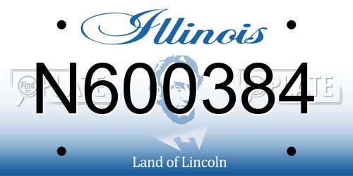 N600384 Illinois License Plate