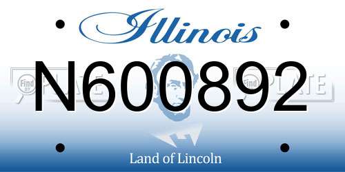 N600892 Illinois License Plate