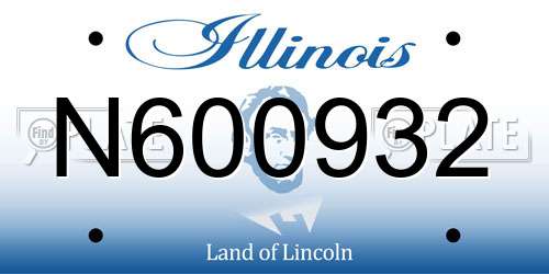 N600932 Illinois License Plate