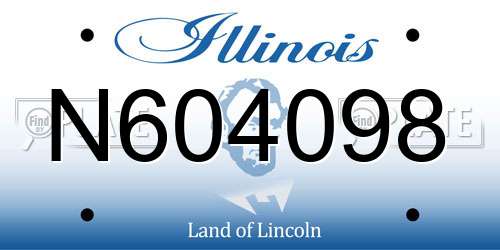 N604098 Illinois License Plate