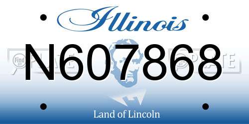 N607868 Illinois License Plate