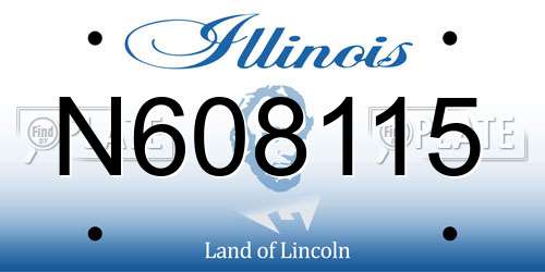 N608115 Illinois License Plate