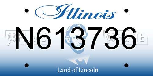 N613736 Illinois License Plate