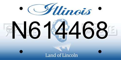N614468 Illinois License Plate