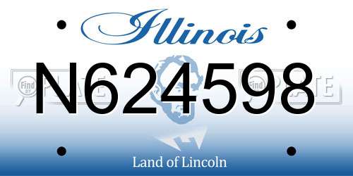 N624598 Illinois License Plate