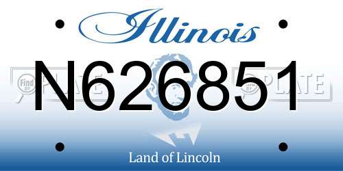 N626851 Illinois License Plate