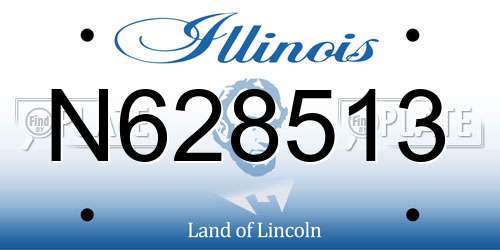 N628513 Illinois License Plate