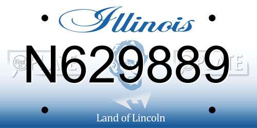 N629889 Illinois License Plate