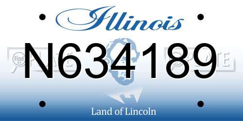 N634189 Illinois License Plate