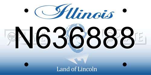 N636888 Illinois License Plate