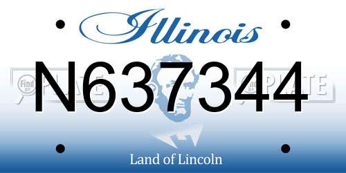 N637344 Illinois License Plate