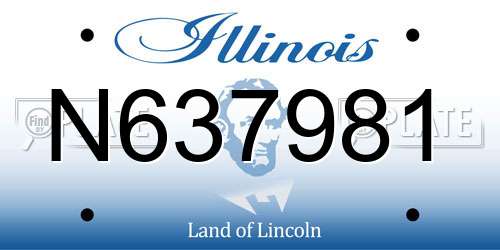 N637981 Illinois License Plate