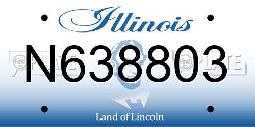 N638803 Illinois License Plate