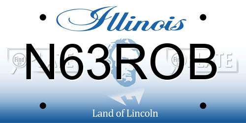 N63ROB Illinois License Plate