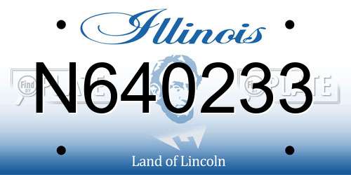 N640233 Illinois License Plate