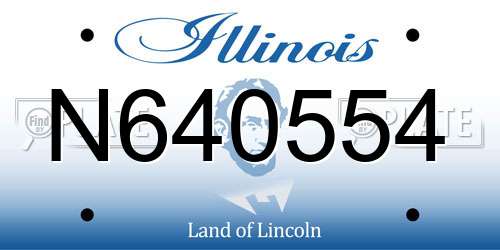 N640554 Illinois License Plate