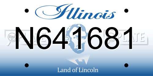 N641681 Illinois License Plate