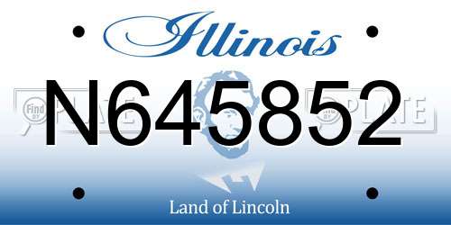 N645852 Illinois License Plate
