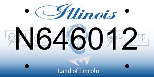 N646012 Illinois License Plate
