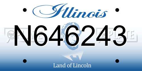 N646243 Illinois License Plate