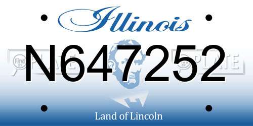 N647252 Illinois License Plate