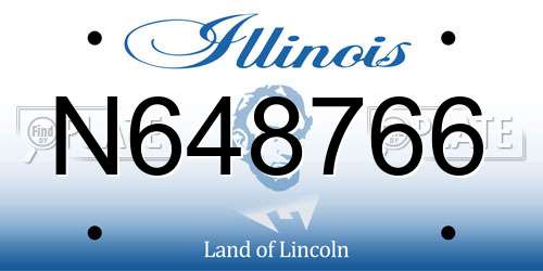 N648766 Illinois License Plate