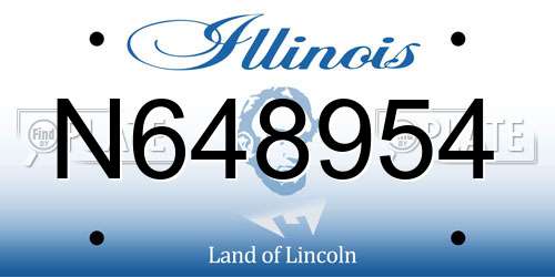 N648954 Illinois License Plate