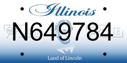 N649784 Illinois License Plate