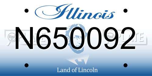 N650092 Illinois License Plate