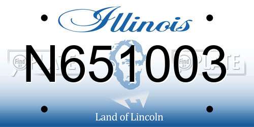 N651003 Illinois License Plate