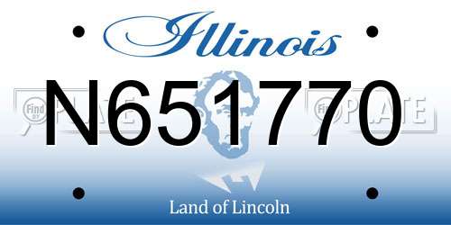 N651770 Illinois License Plate