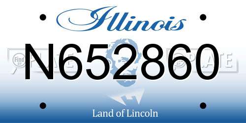 N652860 Illinois License Plate