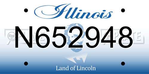 N652948 Illinois License Plate