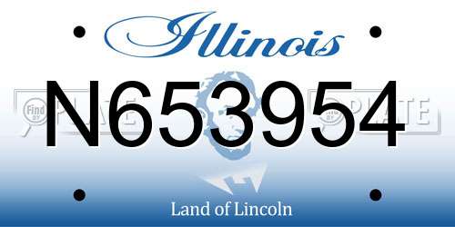 N653954 Illinois License Plate