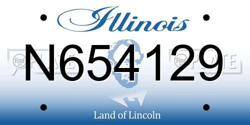N654129 Illinois License Plate