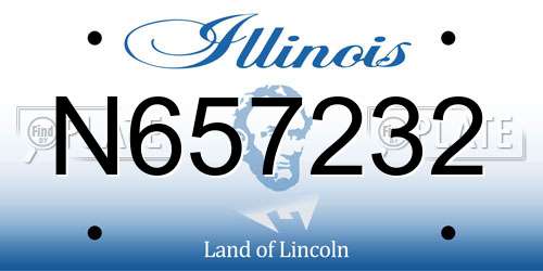 N657232 Illinois License Plate