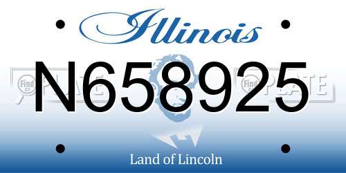 N658925 Illinois License Plate