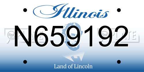 N659192 Illinois License Plate