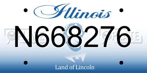 N668276 Illinois License Plate