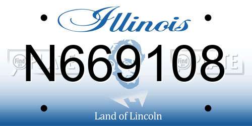 N669108 Illinois License Plate