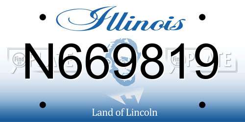 N669819 Illinois License Plate