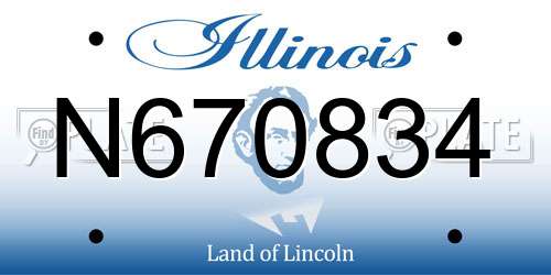 N670834 Illinois License Plate