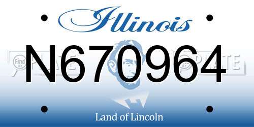 N670964 Illinois License Plate