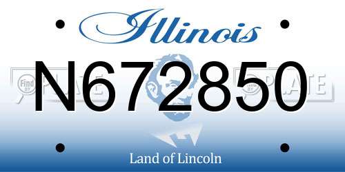N672850 Illinois License Plate