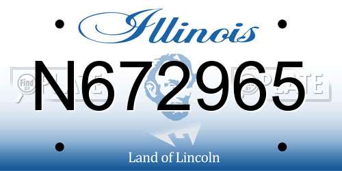 N672965 Illinois License Plate
